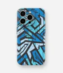 Blue Stripes Geometric Pattern Glossy Hard Case