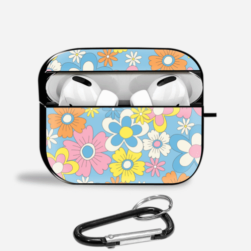Hippie Flowers Airpods Glass Case