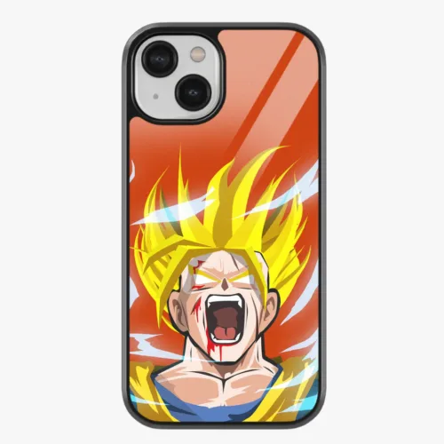 Orange Goku Beast Mode Glass Phone Case