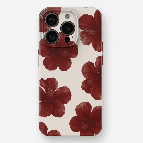 Scarlet Hibiscus Glossy Hard Case