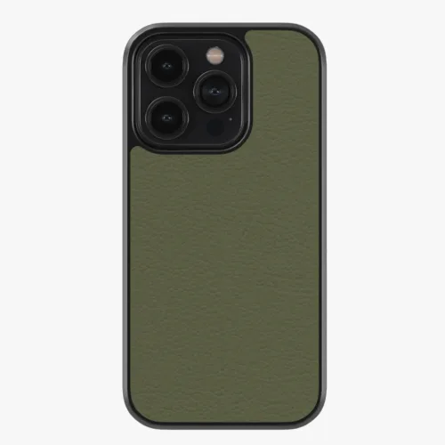 Solid Olive Premium Leather Phone Case