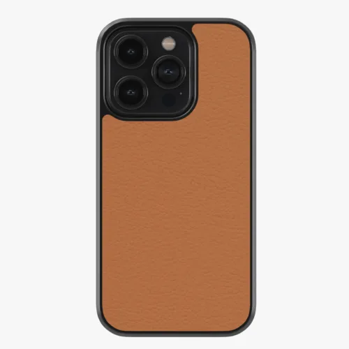 Solid Tan Premium Leather Phone Case